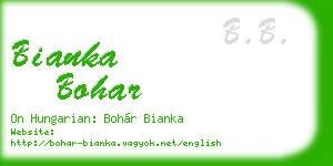 bianka bohar business card