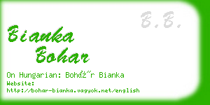 bianka bohar business card